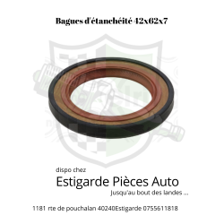Bague d'etancheite, vilebrequin 42x62x7  côté distri