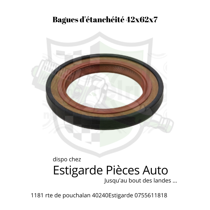 Bague d'etancheite, vilebrequin 42x62x7  côté distri