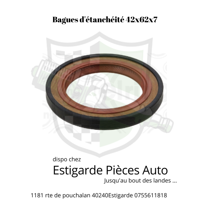 Bague d'etancheite, vilebrequin 42x62x7  côté distri