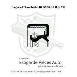 Bagues d'étanchéité 40,0X55,0X 8,0/ 7.0