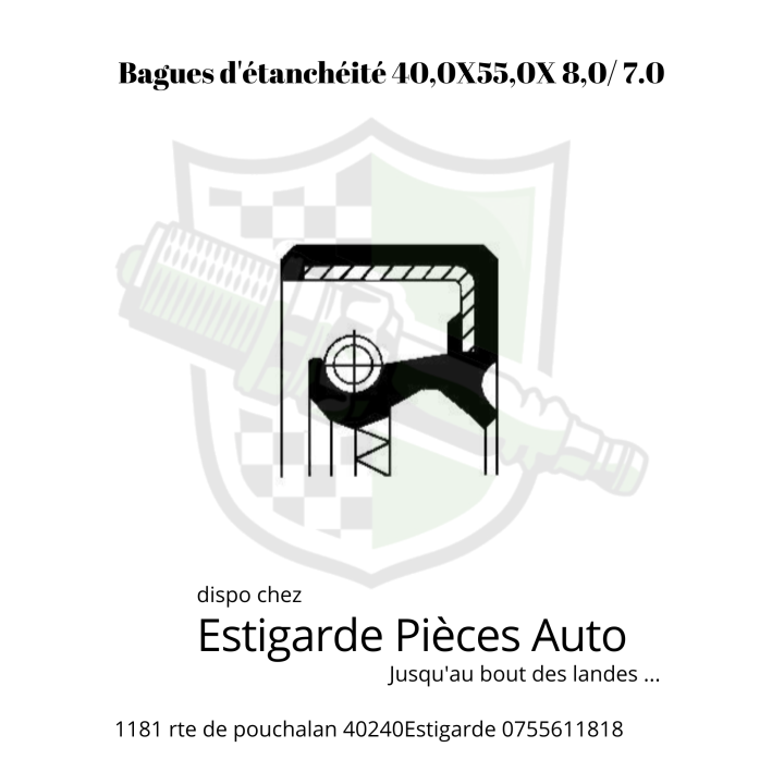 Bagues d'étanchéité 40,0X55,0X 8,0/ 7.0