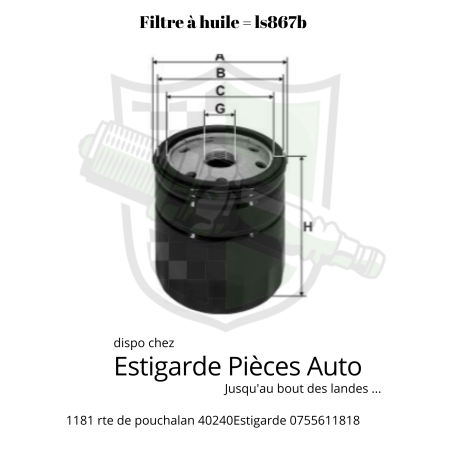 Filtre à huile égal à ls867b Prix quantitatif