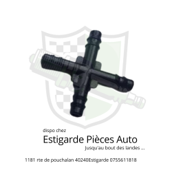 Raccord plastique en croix de Ø5mm