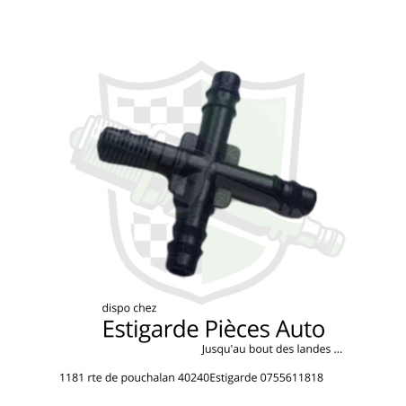 Raccord plastique en croix de Ø5mm