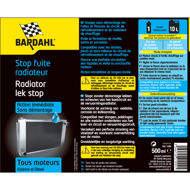 Stop fuite radiateur Bardahl