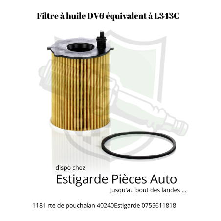 Filtre à huile pour PSA L343C par x10 ( 45.80€ le pack )  + livraison gratuite