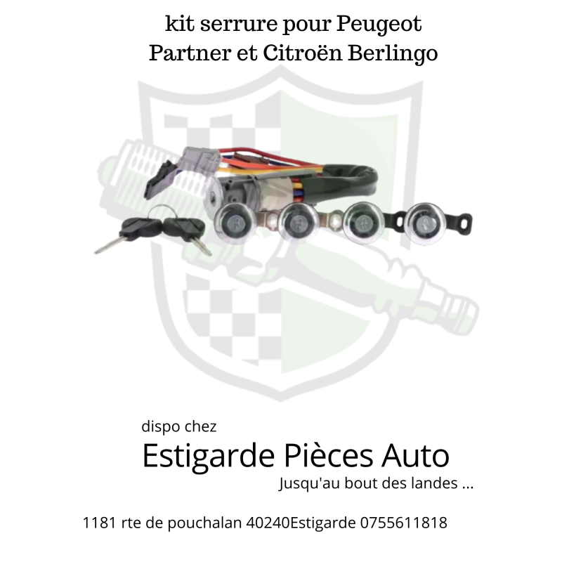 Kit serrure ( 4 barillets )+ neiman Berlingo Partner