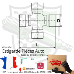 Croisillon transmission ou prise de force 27x81.8 mm
