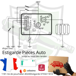 Boîtier de  préchauffage 7 broches et post-chauffage 3 sec. 12 V.