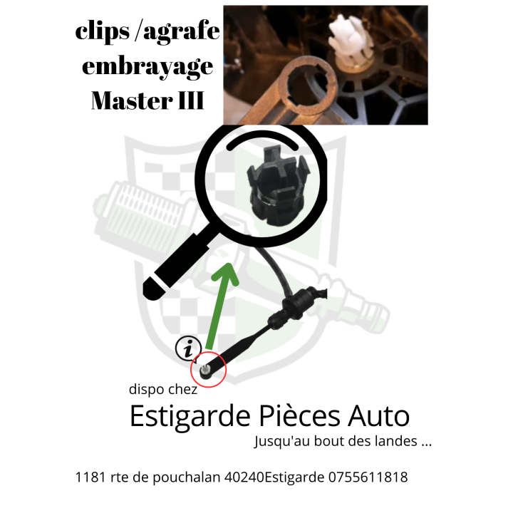 Clips d'émetteur d'embrayage (monte sur ref Sachs 6284600718) Master 3