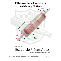 Filtre à carburant universelle modèle long