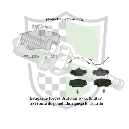 Jeu de plaquettes de frein avant sans temoin Renault/Dacia