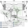 Raccord enfichable en T 10mm