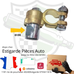 Kit 2 cosses de batterie double serrage laiton . ( + - ) 50 mm²