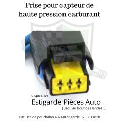 Prise pour faisceau de capteur de pression carburant ( RAIL ) 1.6HDI ET 1.4HDI