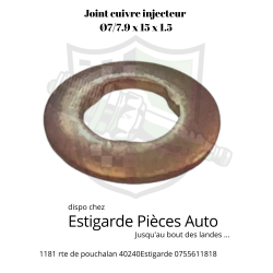 Joint cuivre d'injecteur  7/7.9 x 15 x 1.5