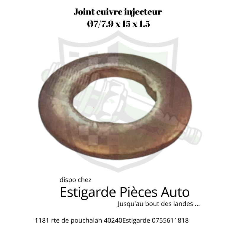 Joint cuivre d'injecteur  7/7.9 x 15 x 1.5