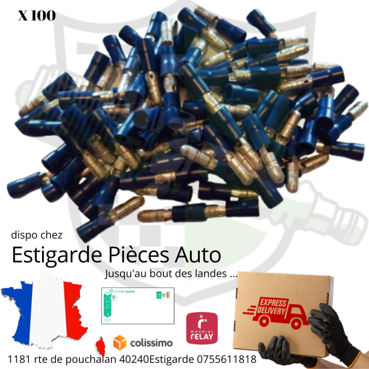 cosse mâle ronde bleu diam 4 mm