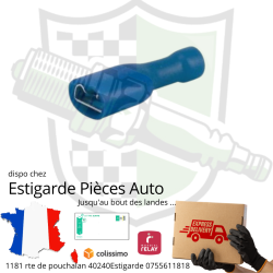 Cosse femelle plate bleu enfichable