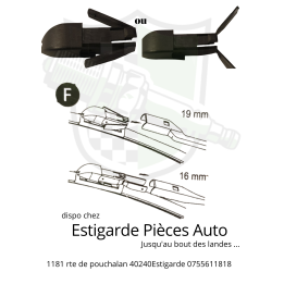 Clips balai essuie glace montage F