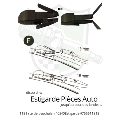 Clips balai essuie glace montage F