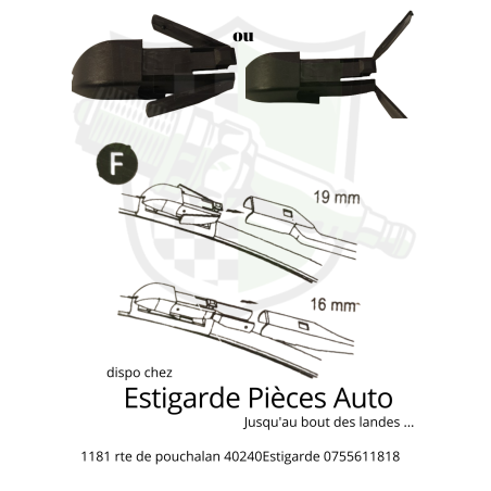 Clips balai essuie glace montage F