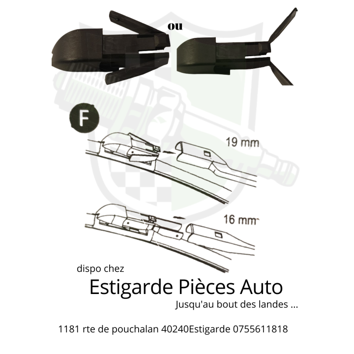 Clips balai essuie glace montage F