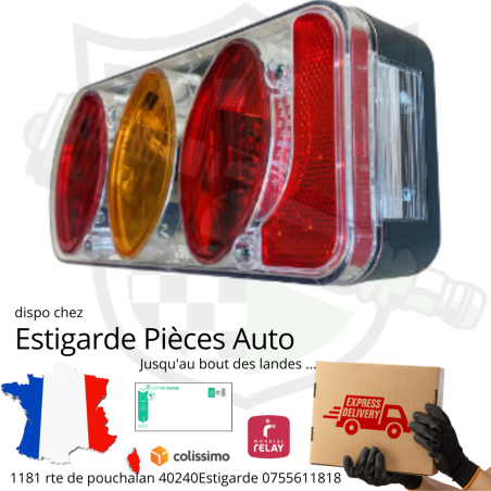 Feu 5 fonctions - Gauche AJBA GAUCHE 12V