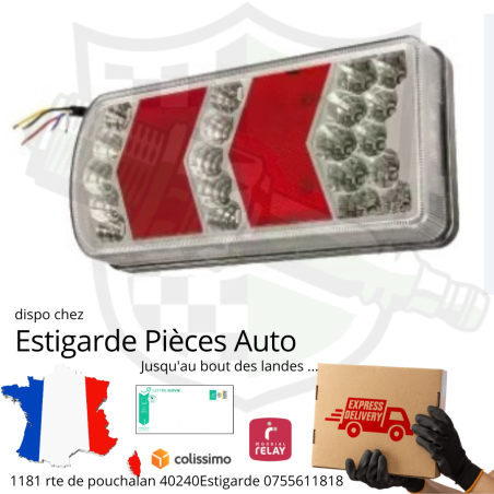 Feu arrière 228x106 LED Arrière / Gauche