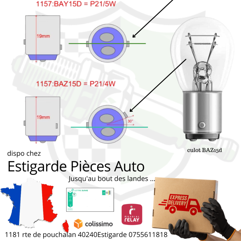 AMPOULE DE FEU ARRIERE 407