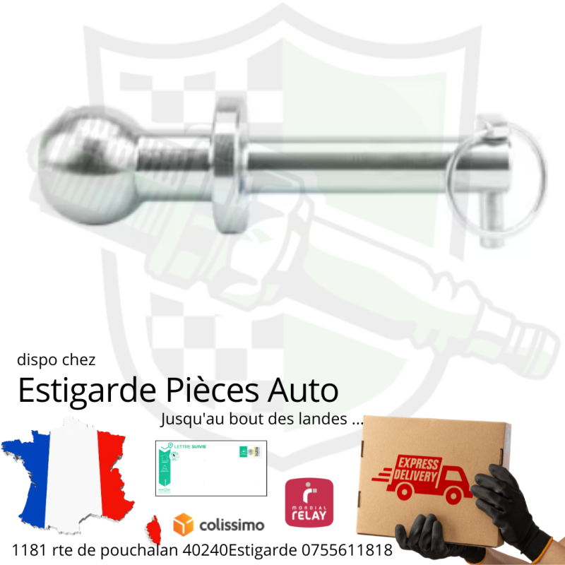 Pivot 24 mm Axe rotule de rechange 50mm