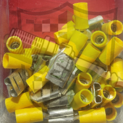 1 blister de 50 Cosses plate femelle jaune 9.5mm .
