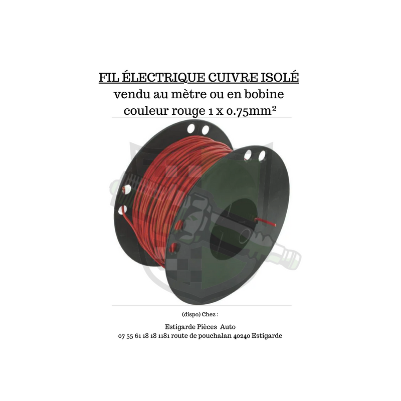 Fil électrique cuivre isolé rouge 1x0.75 mm² vente au mètre