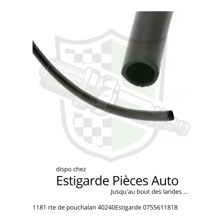 Durite diamètre intérieur 6mm noir vente au cm