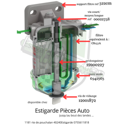 vis supérieur  de support de filtre a carburant