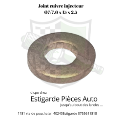 Joint cuivre d'injecteur  7/7.6 x 15 x 2.5