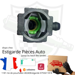 Raccord carburant clip rapide 8mm/8mm coudé
