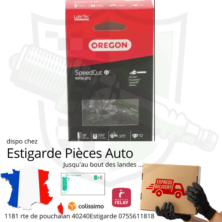 Chaîne de tronçonneuse .325" 1,3mm 72 DL demi-ciseau Speedcut Boite Oregon