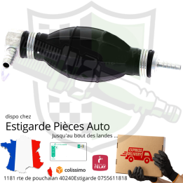 Poire/Pompette amorçage gasoil  8mm/8mm 1droit/1coudé