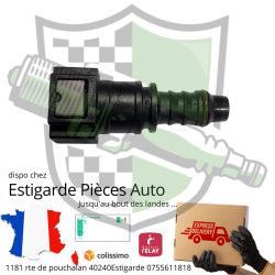 Raccord carburant clip F rapide 8mm/10mm( cote durite ) droit