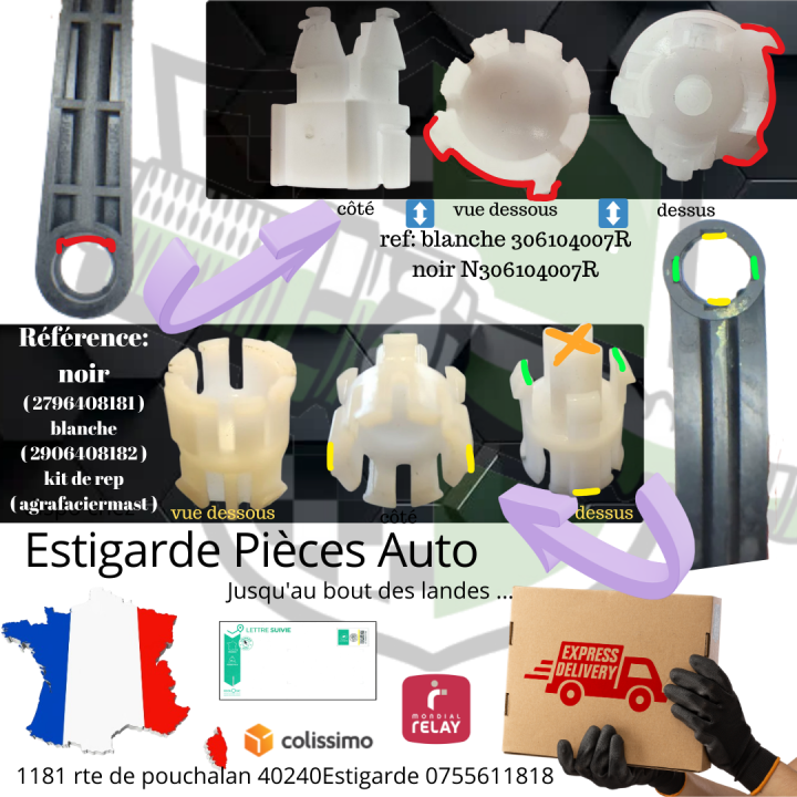 agrafe blanche de pédale d'embrayage master 3 en origine