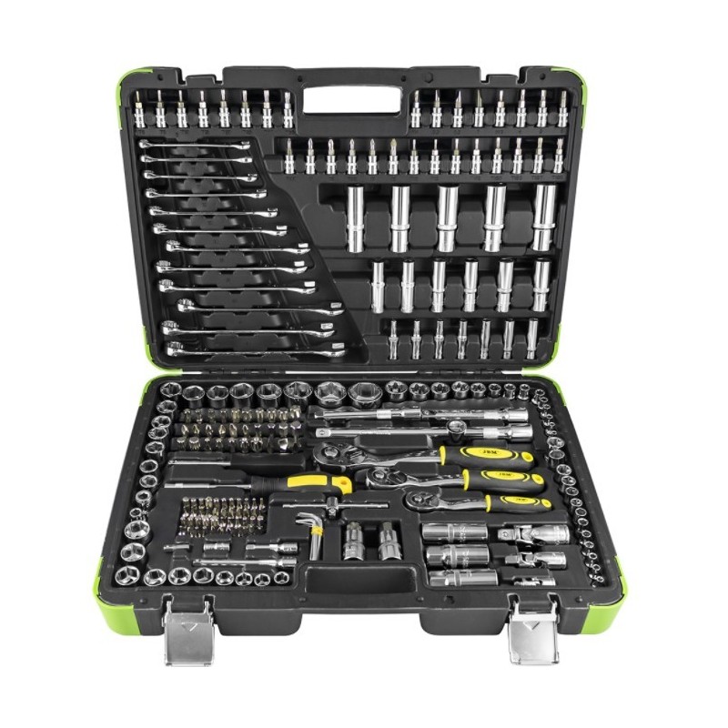 COFFRET DE DOUILLES 216 PIÈCES 6 PANS - CHROME