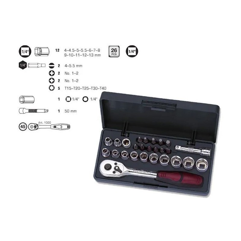 Coffret de douilles 26 pièces Kraftwerk