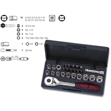 Coffret de douilles 26 pièces Kraftwerk