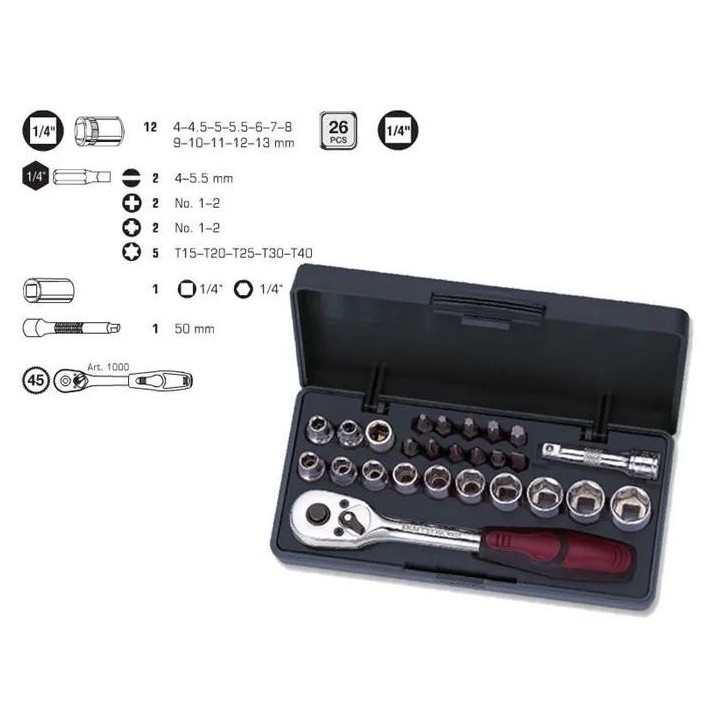 Coffret de douilles 26 pièces Kraftwerk