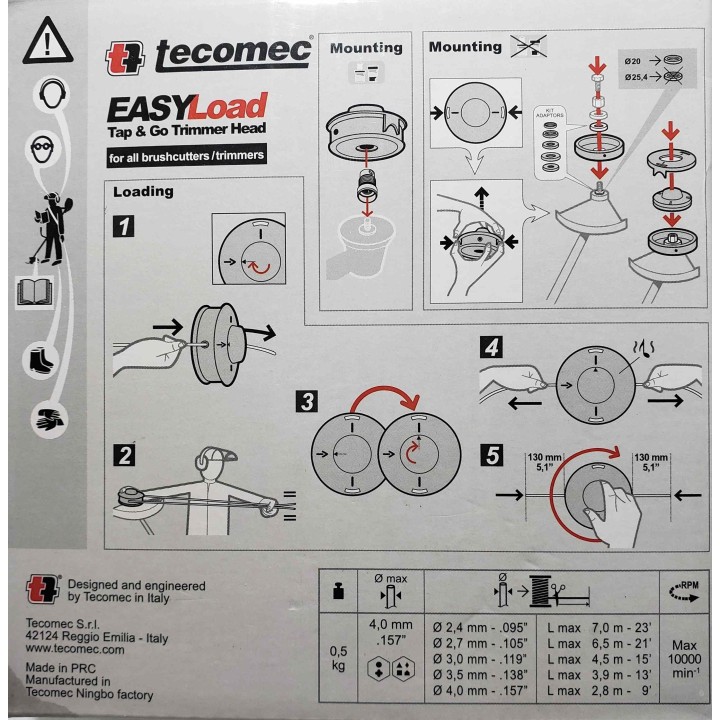 Tête de coupe Tap & Go "EL130" EASYLoad Neutral 130mm
