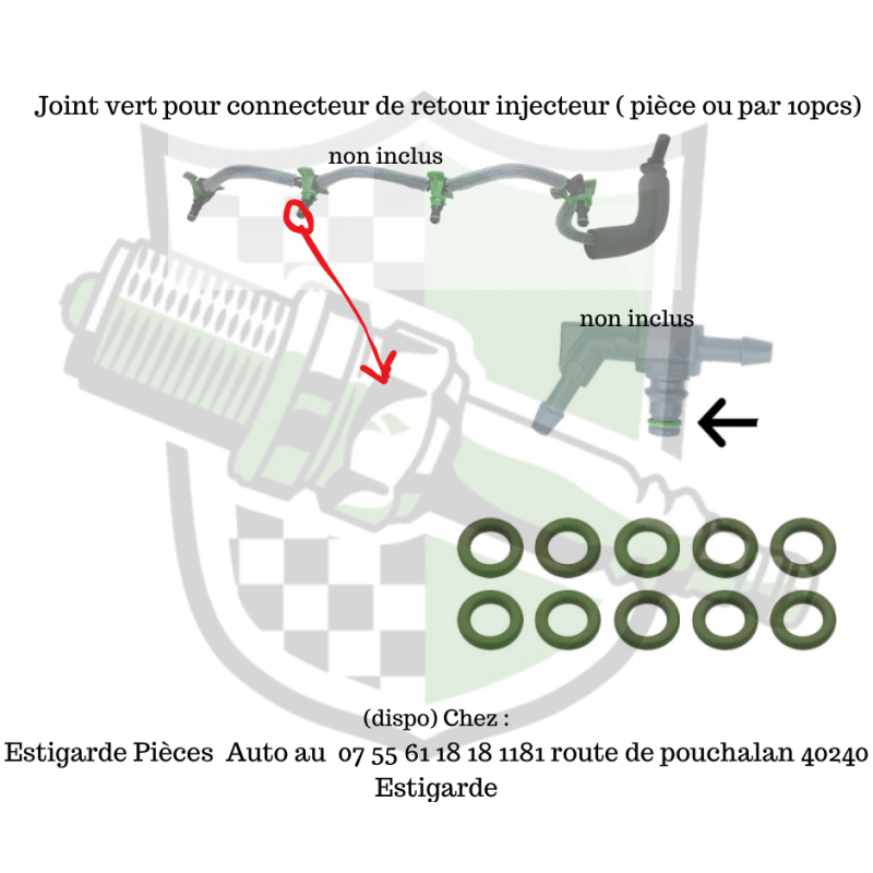 1 Joint vert en 1.0mm pour connecteur de retour injecteur