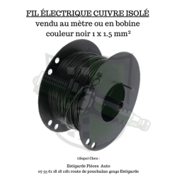 Fil électrique cuivre isolé noir 1x1.5 mm² vente au mètre