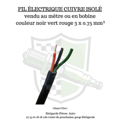 Cable 3 Fils 0.75 mm² isolé vente au mètre