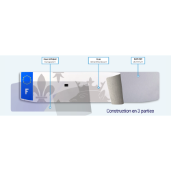 Plaque immatriculation alu plastifiée personnalisable